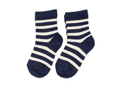 MP dark denim melange socks wool stripes (2-pack)